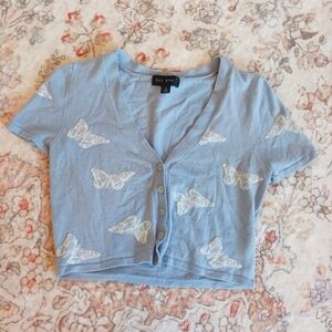 Say What? Light Blue Knit Top